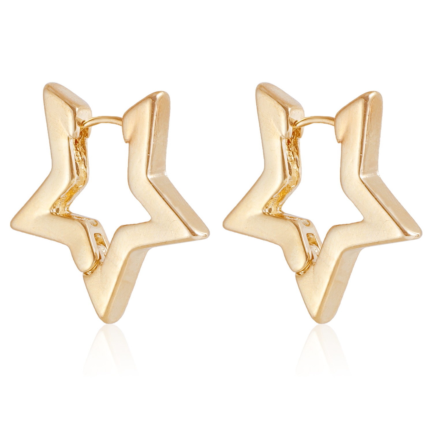 Stainless Steel Star Girl Y2K Stud Earrings For Women Vintage 2025 New In Gold Plated Silver Color Geometric Jewelry Ladies Party Birthday Daily Outfi