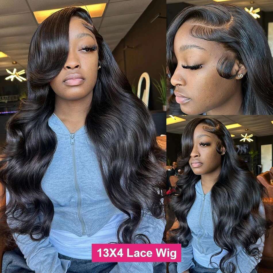 300% 13X6 HD Frontal Brazilian Body Wave For Women Lace Front Human Hair Wig Pre Plucked Wigs