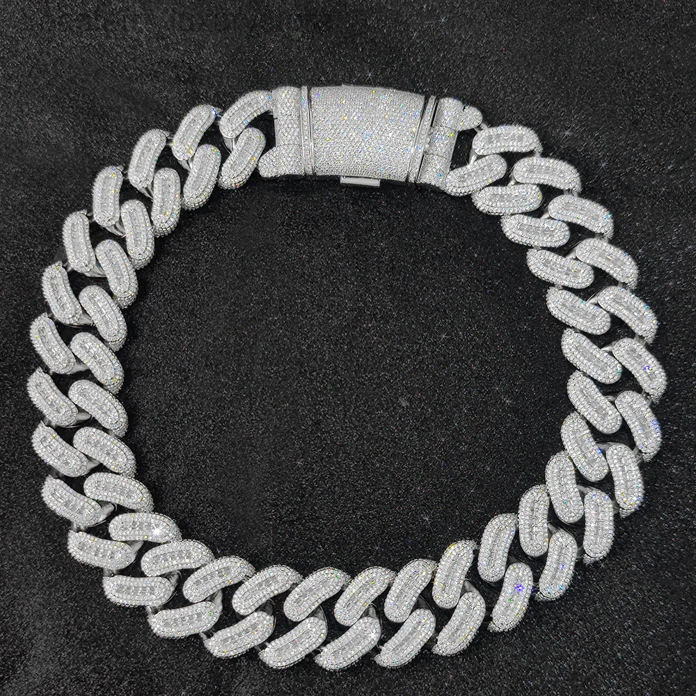 Hip Hop Jewelry 29mm Rectangle Zircon Diamond Chain Link Cuban Necklace Men Iced Out Bling CZ Cuban Chain