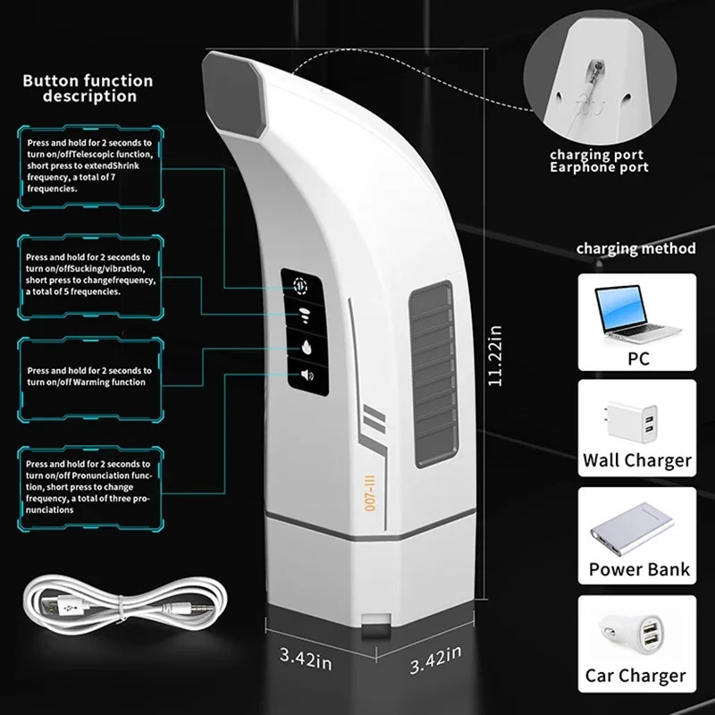 Blowjob Sucking Male Masturbator Automatic Telescopic Big Masturbator Cup for Men Heating Sex Toys USB charging Adult Goods Shop 240914