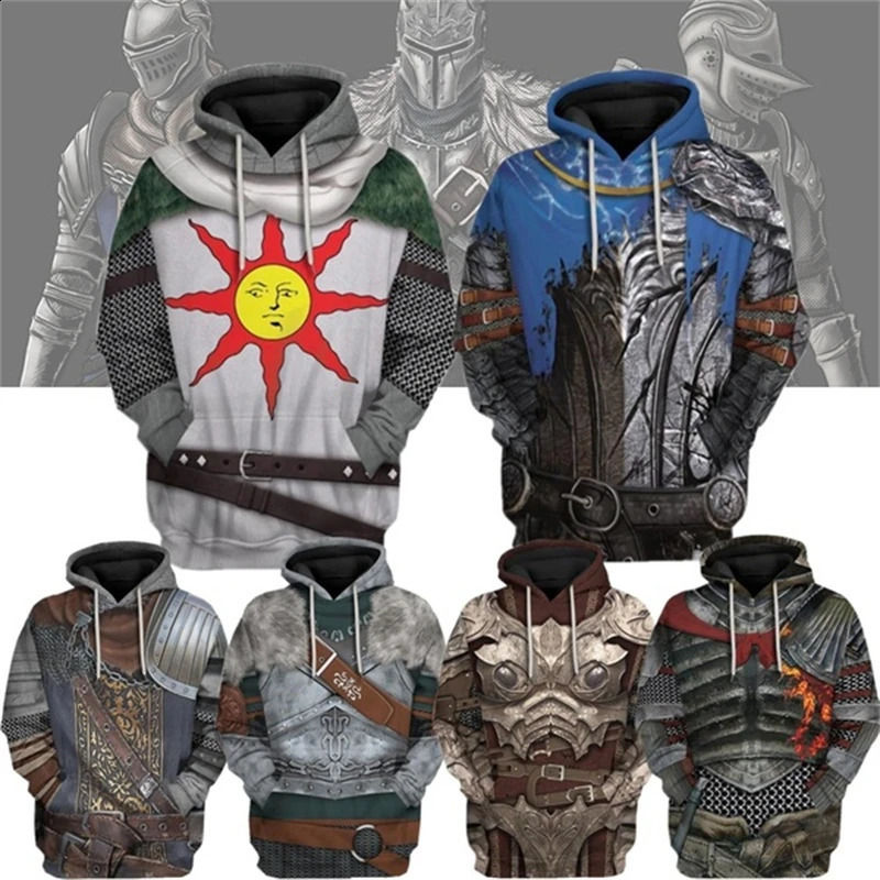 Mens And Womens 3d Printed Game Dark Souls Hoodie Fashion Casual Hooded Sweatshirt Cool Sport Oversized Loose Top 240910