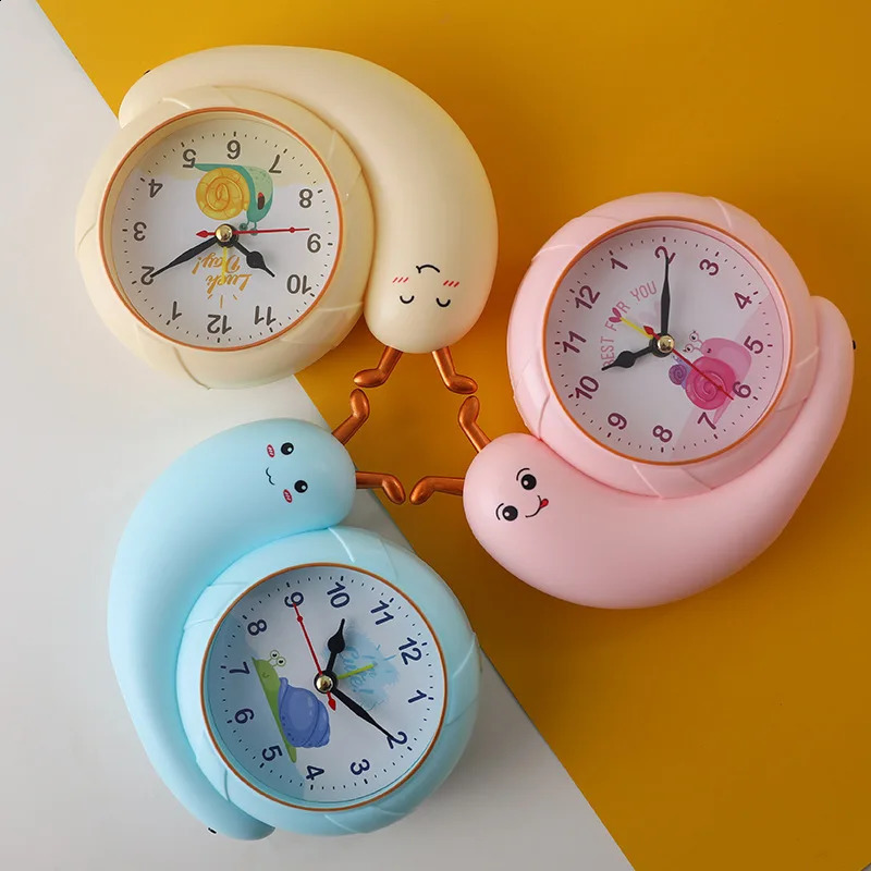 Cute childrens alarm clock cartoon snail small bedroom home wall decoration hanging table clock 240918