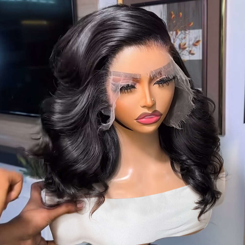 Body Wave 250% Short 13X4 Frontal Human Hair 13X6 HD Transparent Lace Front Bob Wigs Brazilian 5X5 Closure Wig For Women