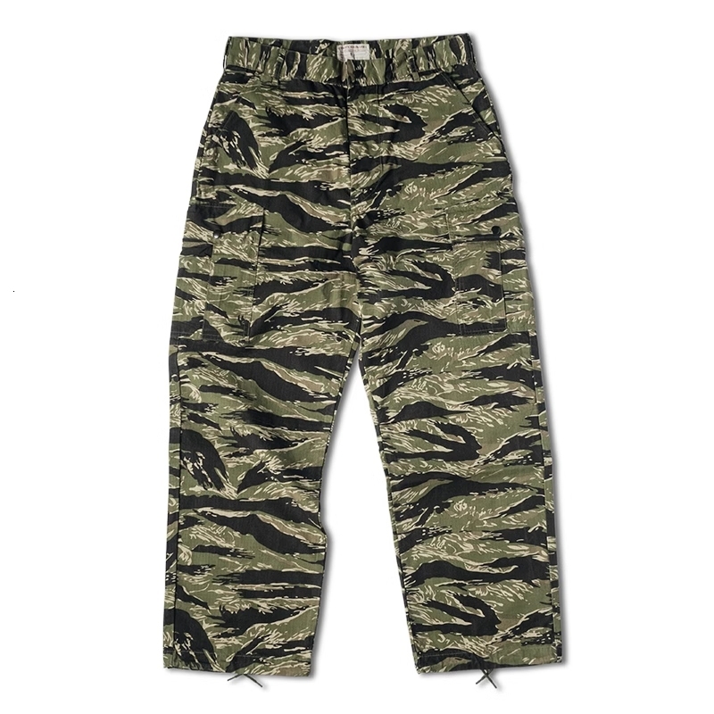 Non Stock Ripstop Tiger Stripe Camo Trousers Multi-Pocket Camouflage Cargo Pants