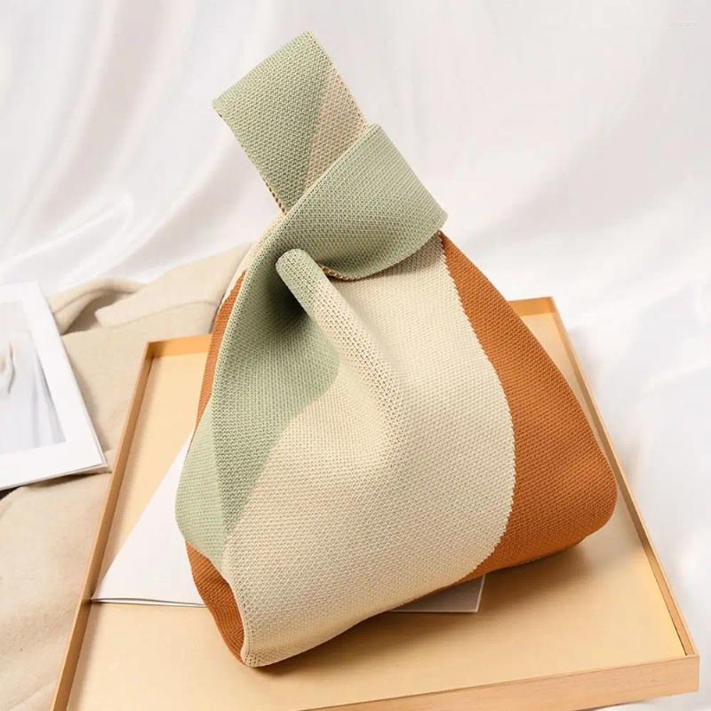 2025 NEW fashion Shopping Bags Mini Shoulder Bag Women Girls Handmade Tote Knit Handbag Knot Wrist zhanyishengli