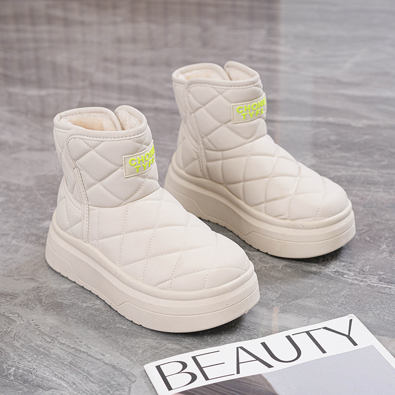 Women's winter warm and fluffy snow 2024 new with fur integrated sleeve short boots 9085