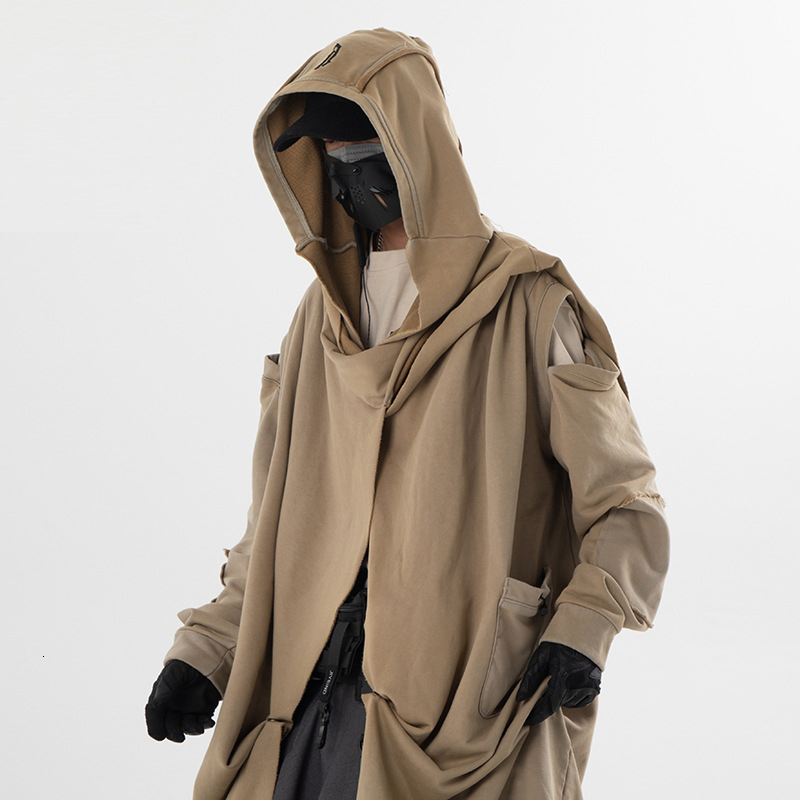 11 Bybb's DARK Vintage Ripped Destroyed Beggar Trench Coat 2023 Autumn Retro Long Jacket Windbreaker Mens Loose Clothing