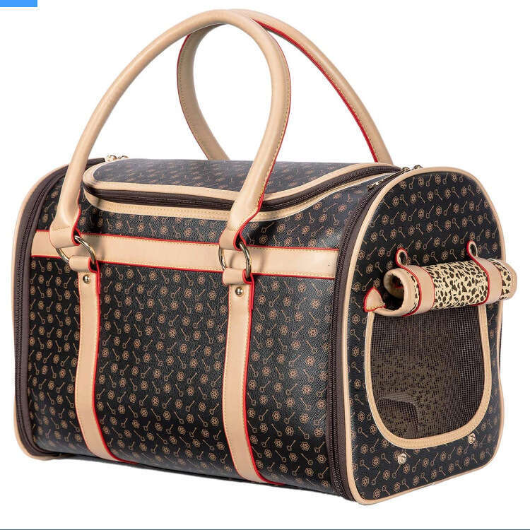 Others Dog Carrier High-end Pet Carrier Puppy Small Cat Valise Sg Bag Waterproof Premium PU Leather Carrying Handbag for Outdoor Travel Walking Hikin 