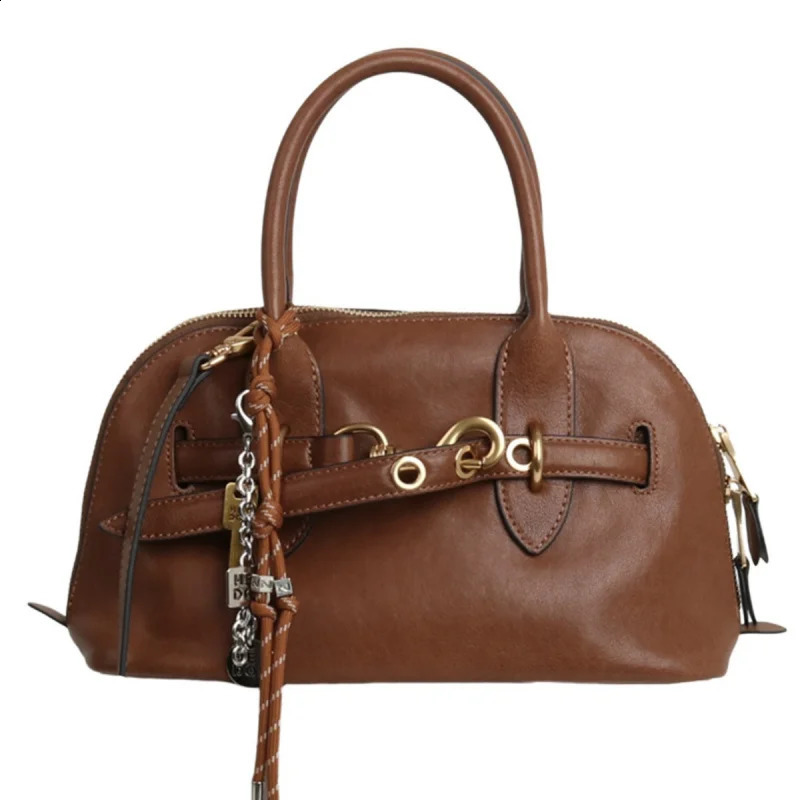 First Layer Vegetable Tanned Sheepskin Shell Bag2024 Portable Shoulder Crossbody Womens Bag Fashionable AllMatch Boston Sma 240914ZYl