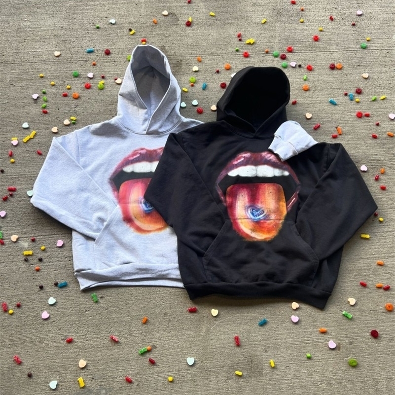 American Retro Gothic Trend Pattern Printed Oversize Hoodie Mens Y2K Street Hip-Hop Harajuku Casual Loose Pullover Couple Style 240911