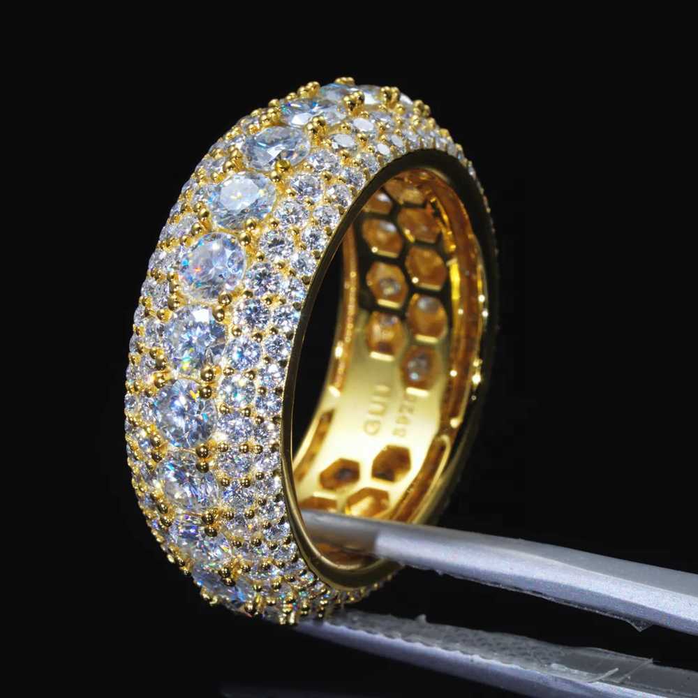 Sterling Silver 925 Fine Jewelry Ring Custom VVS Moissanite Iced Out Hip Hop Diamond Rings