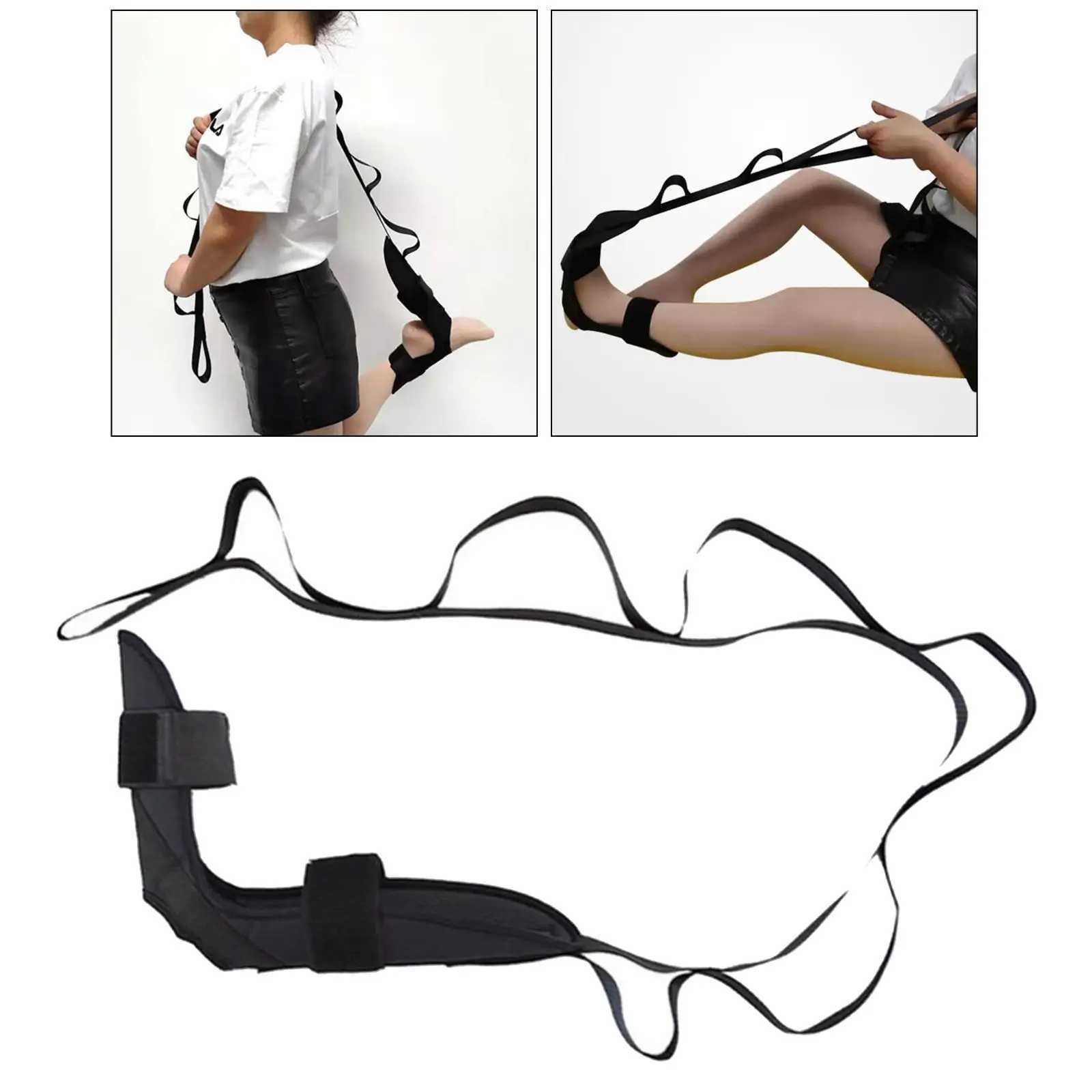 155cm Yoga Stretching Belt Foot Stretcher Calf Tendonitis Ankle Strap Band Yoga Calf Leg Foot Flex Stretcher Y240918