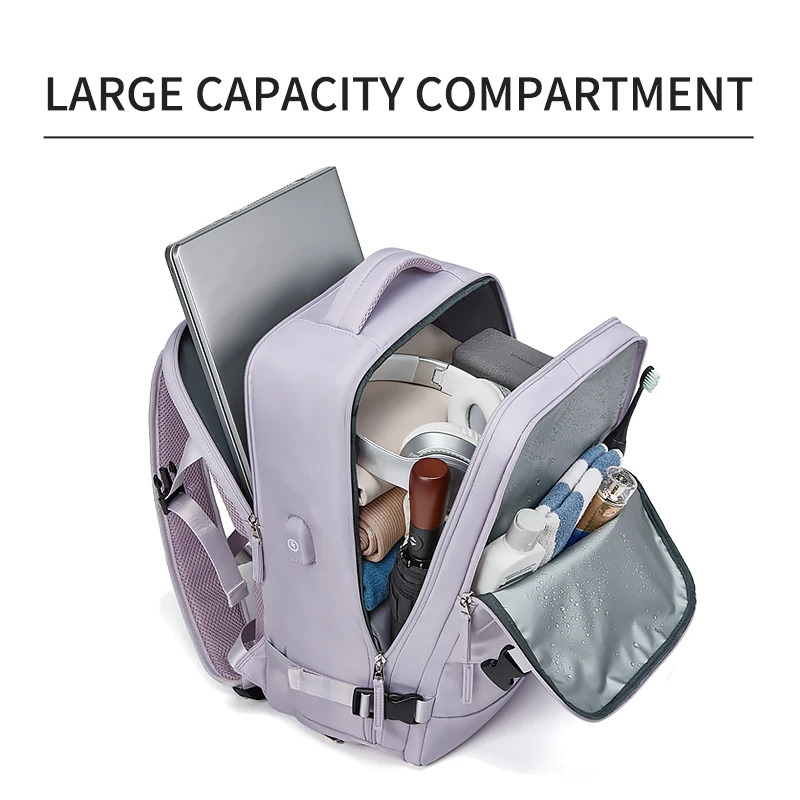 Women Laptop 15.6Inch Teenage Girl USB Charging School Independent Shoe Bag Travel Backpack