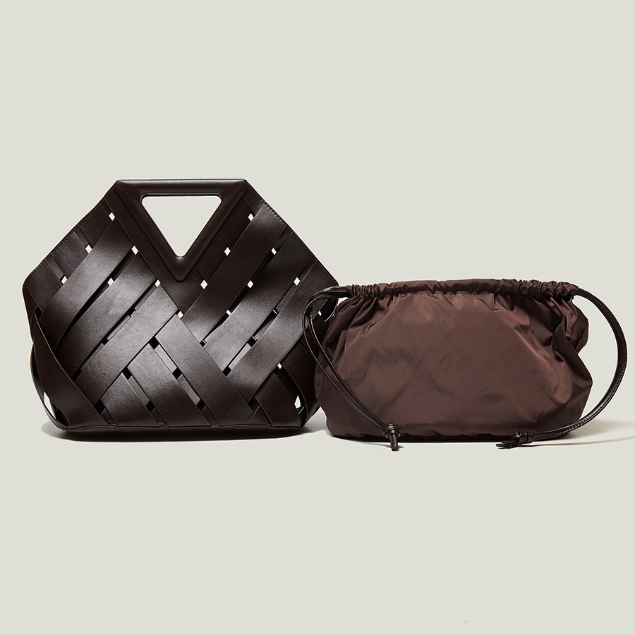 Woven Leather hot Handbag Triangle Design: Large Capacity Women's Shoulder Crossbody Bag with Trifold Wallet
