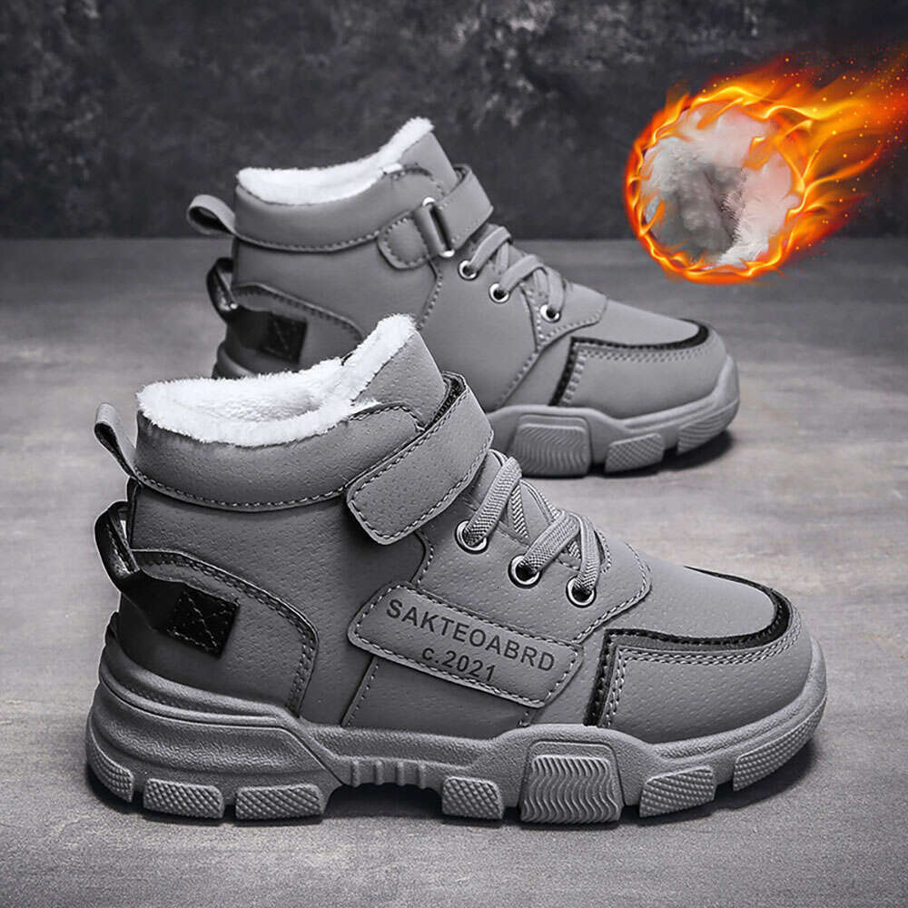 Winter Snow Children Trend Fashion Plush Cotton Shoes Thick Warm Teenager Faux Fur Boots For Kids