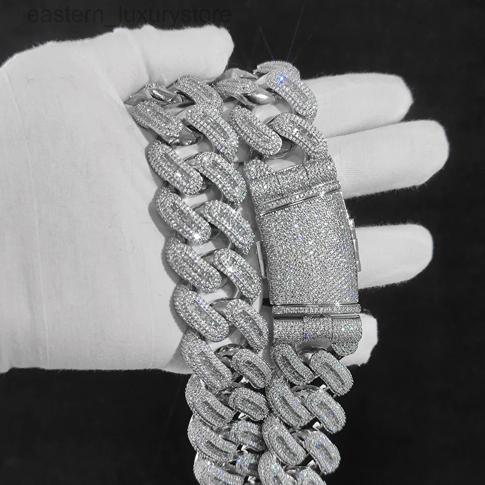 Hip Hop Jewelry 29mm Rectangle Zircon Diamond Chain Link Cuban Necklace Men Iced Out Bling CZ Cuban Chain