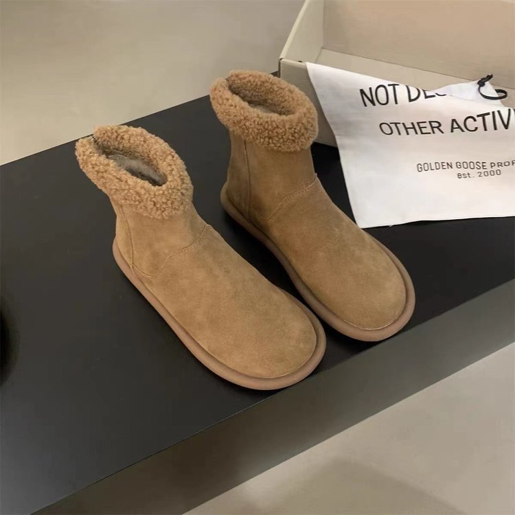 Women's Snow Boots: Stylish & Warm Cotton Flat Martin Boots for Autumn/Winter