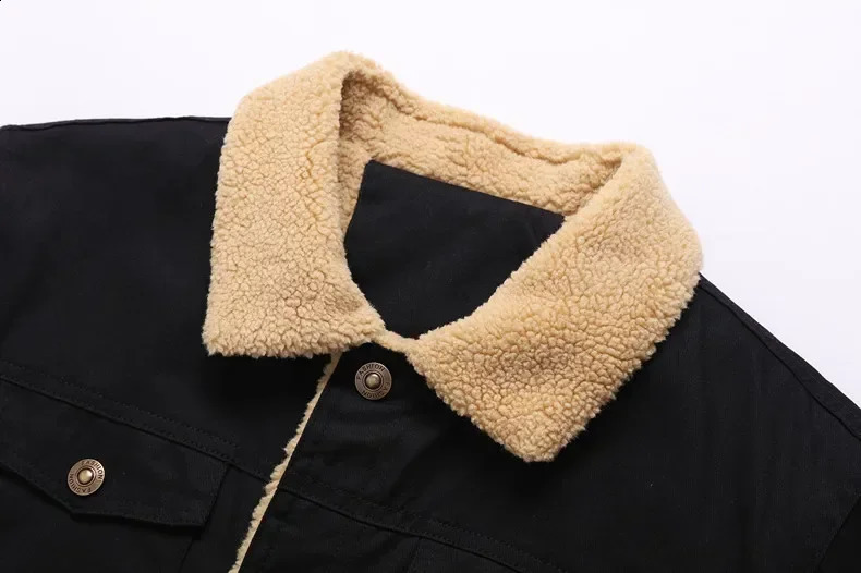 Winter Mens Cargo Jackets High-quality Male Plush Thicken Wool Jacket Mens Lapel Embroidery Thick Warm Bomber Jacket Coats 3XL 240911