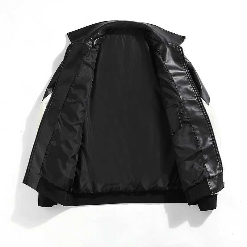 Autumn and Winter Hip Hop Mens Faux Leather Jacket Padded Windbreaker Motorcycle Biker Bomber Coat Women W251023