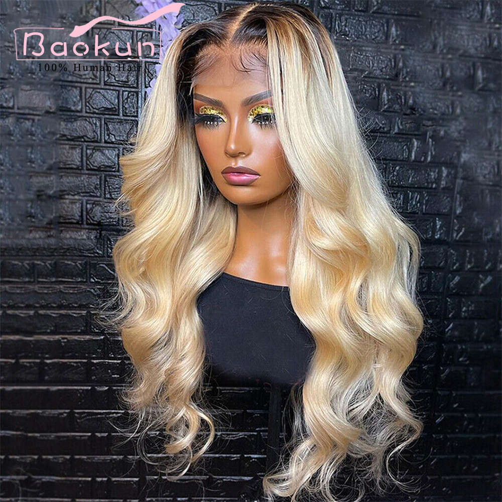 13X6 Ombre Blonde Frontal 613 Body Wave Wig 13X4 Brazilian Lace Front Human Hair Wigs For Women