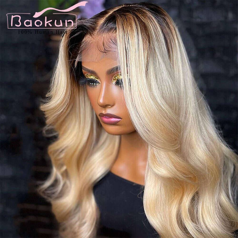 13X6 Ombre Blonde Frontal 613 Body Wave Wig 13X4 Brazilian Lace Front Human Hair Wigs For Women