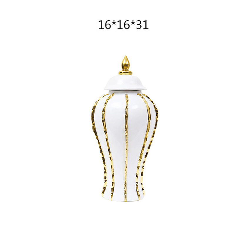 Storage Bottles Ceramic Ginger Jar Porcelain Flower Pot Arrangement Organizer Decorative Temple Jars Vase For Flowers Cafe Decor