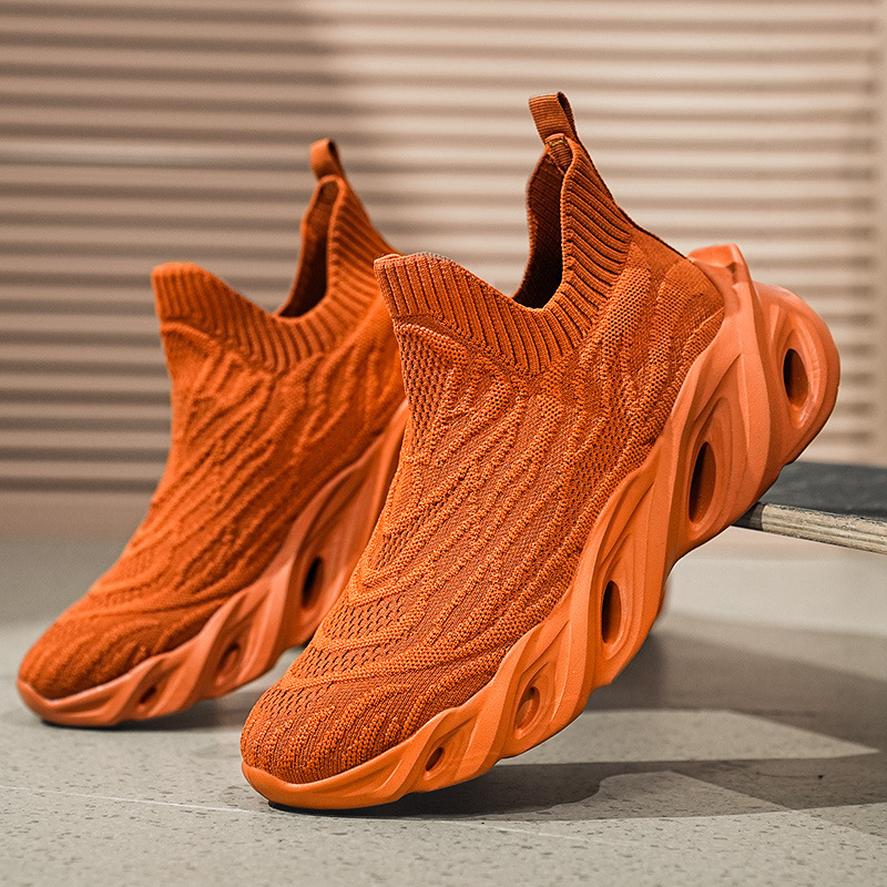 Men Women Couple Sports Breathable Fly Woven Blade Shoes Slip On Sneakers fashion