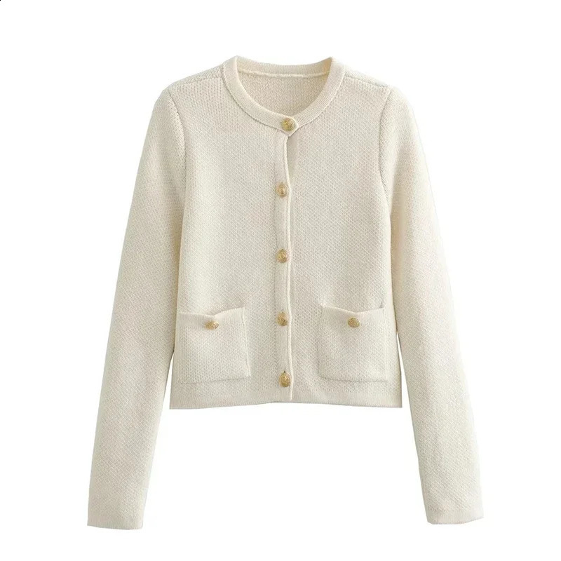 Laxsesu Knitted Womens Open Knitted Sweater Fashion Pocket Long Sleeve Sweater Autumn Single Chest Elastic Womens Top Coat 240914