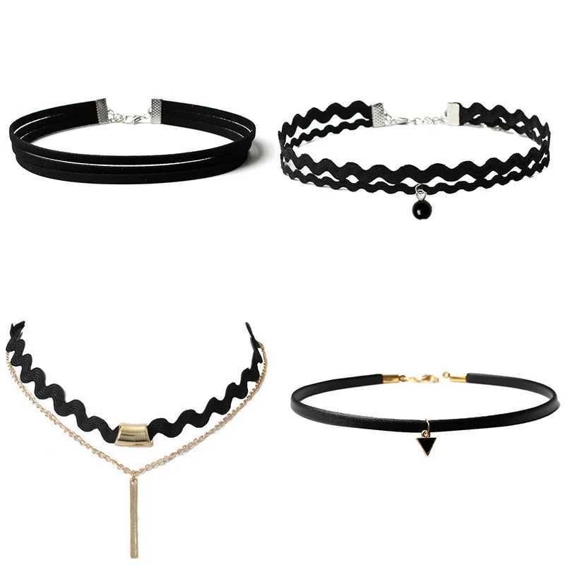 Goth Black Velvet Choker Necklaces Gothic Style Rope Women Neck Decoration Chocker Jewelry on Girl Neck AccessoriesX240918 - view 6