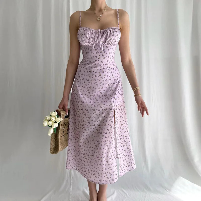 Women Elegant Floral Beach Vacation Bodycon Streetwear Long Dress 2024 Summer Clothes Wholesale Items For Business 240918