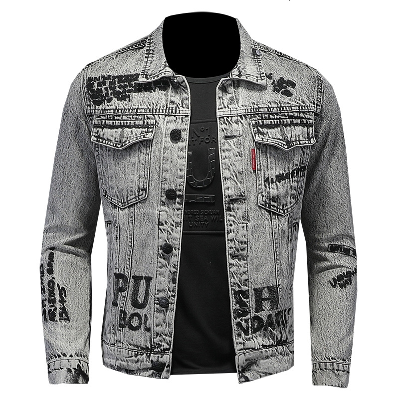 High Quality 2024 New Fashion Everything With European And American Handsome Jacket Snowflake Wash Denim Coat Letters M-5Xl