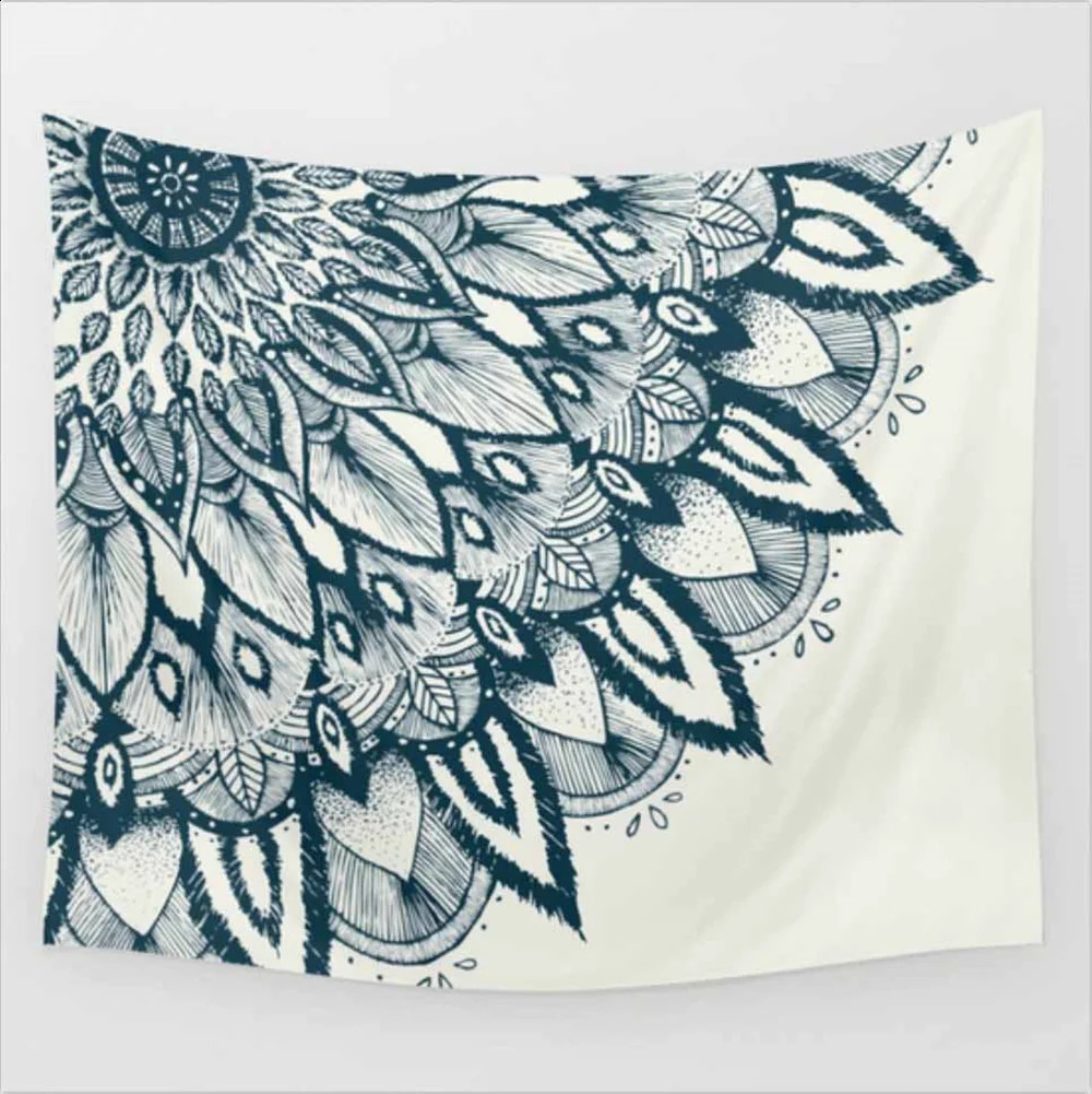 Classic Elephant Mandala Tapestry Wall Hanging Bohemian Flower Home Decoration Wall Hanging Tapestry Sofa Cover 240918