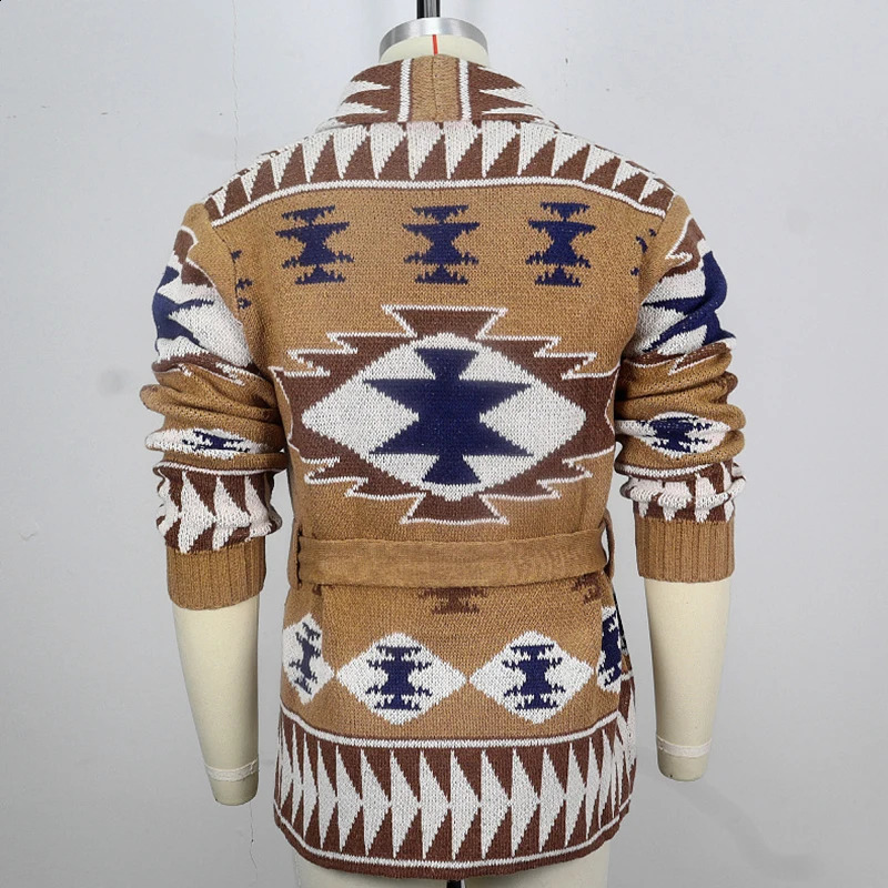 Mens Heavyduty Jacquard Sweater Autumn and Winter Thick Cardigan Casual Fashion Man Knit Jacket Clothing Top 240918