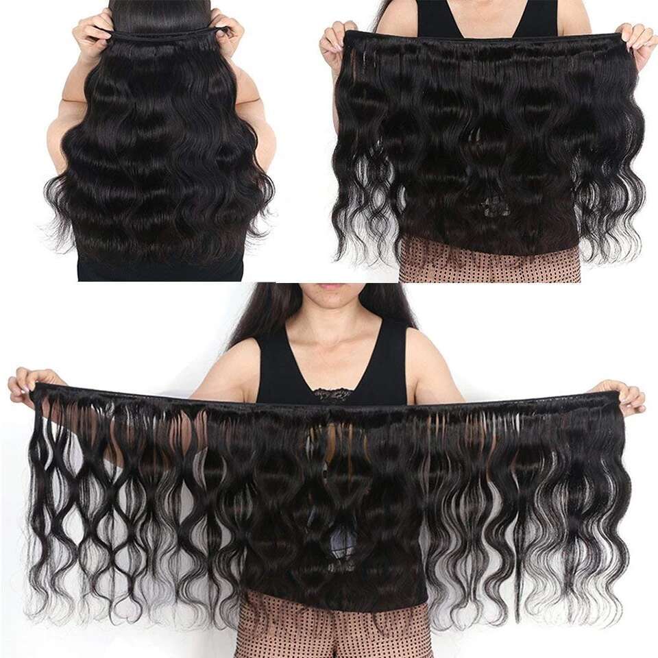 Sophianna 30 Inch Body Wave Bundles Wigs 100% Brazilian Virgin Remy Human Hair Natural Black For Women