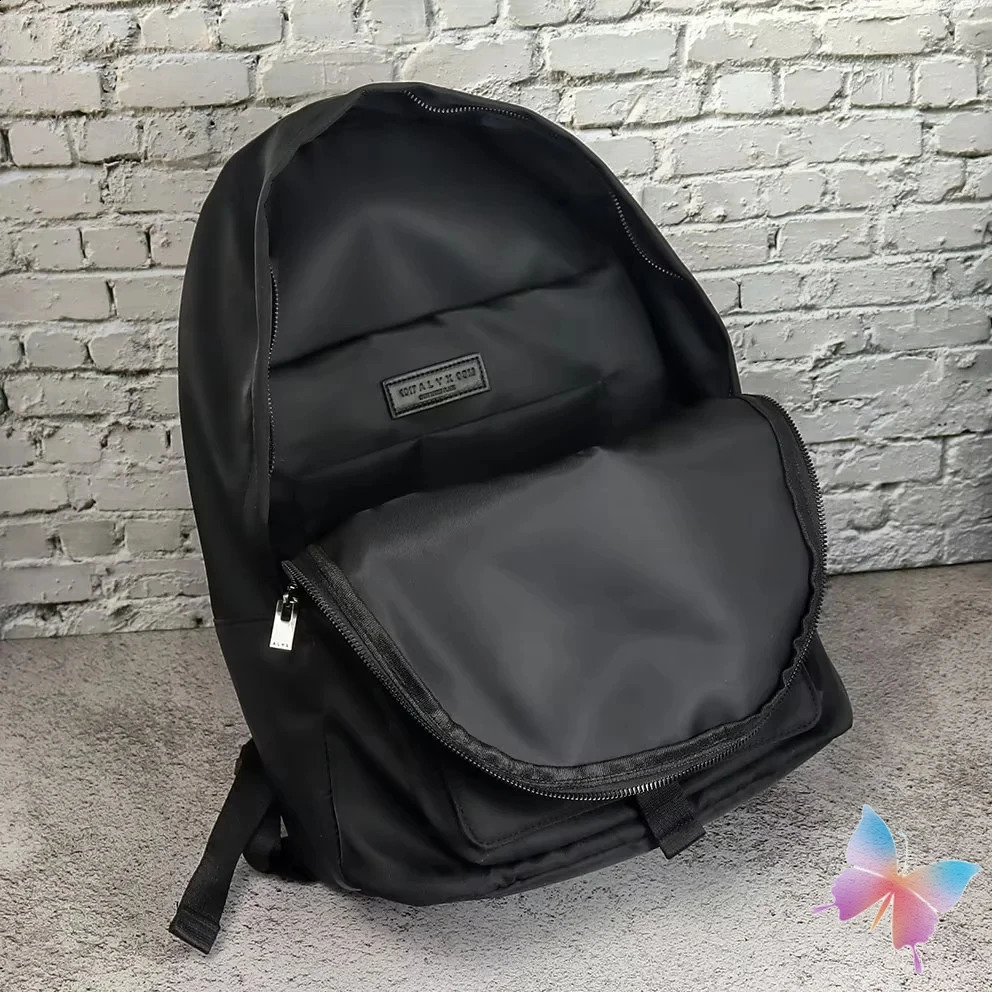 All Seasons 1017 ALYX 9SM Backpack New Mens and Womens Black Outdoor Travel Metal Sleeve Zipper Open Nylon Bag 240913
