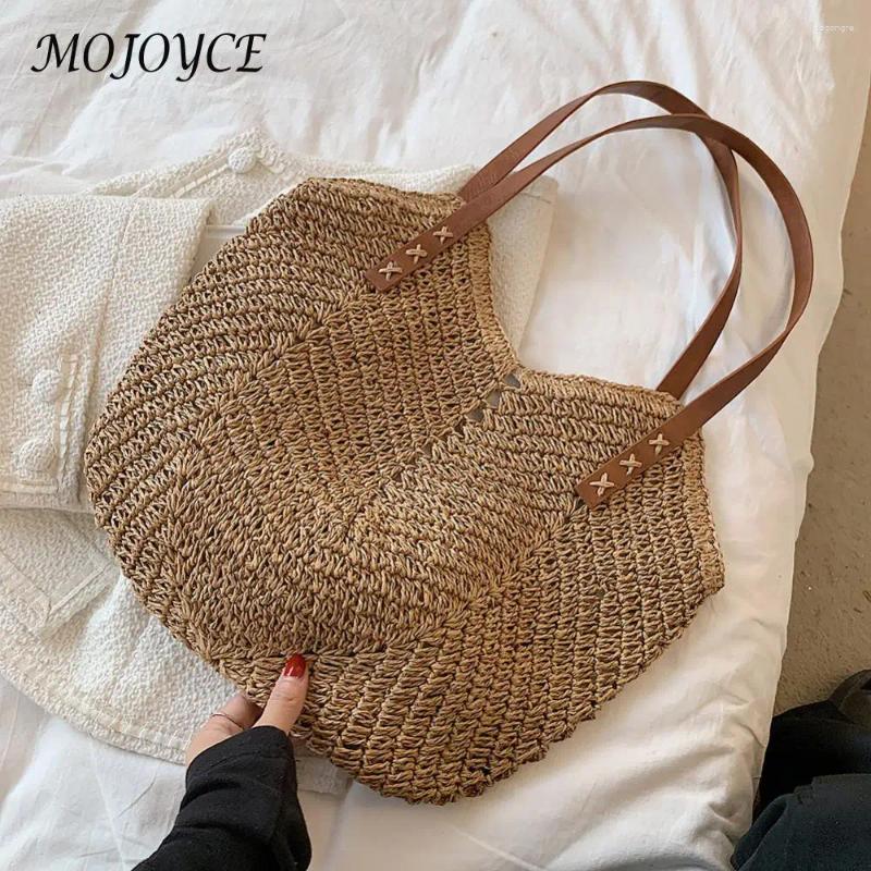 2025 NEW Drawstring Fashion Women Straw Handbag Hand Woven Shoulder Bag Travel Beach Hollow Totes Casual Handbags For zhanyishengli
