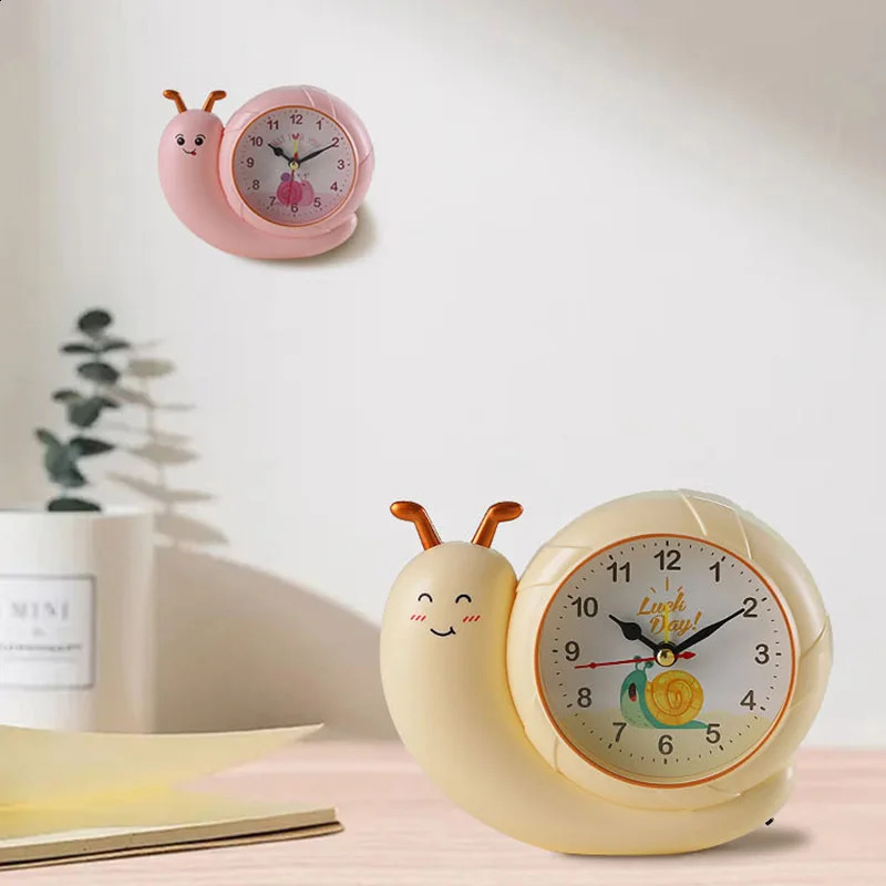 Cute childrens alarm clock cartoon snail small bedroom home wall decoration hanging table clock 240918