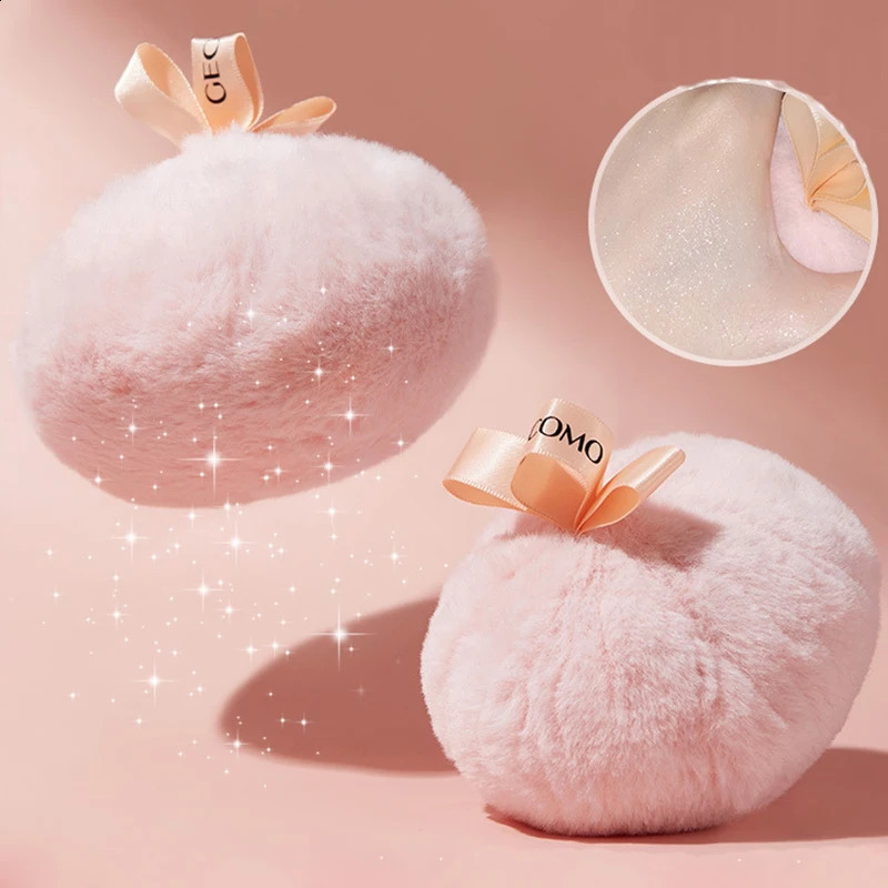 Peach Ball Highlighter Puff Powder high coverage Glitter Shimmering Face Body Foundation Sponge Ball Plush Makeup Cosmetic Tool 240914