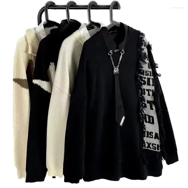 Men's Sweaters Hong Kong Style Lazy Coat Japanese Design Knitted Sweater Winter Mens Trendy Loose Autumn Thick Ins Clothing