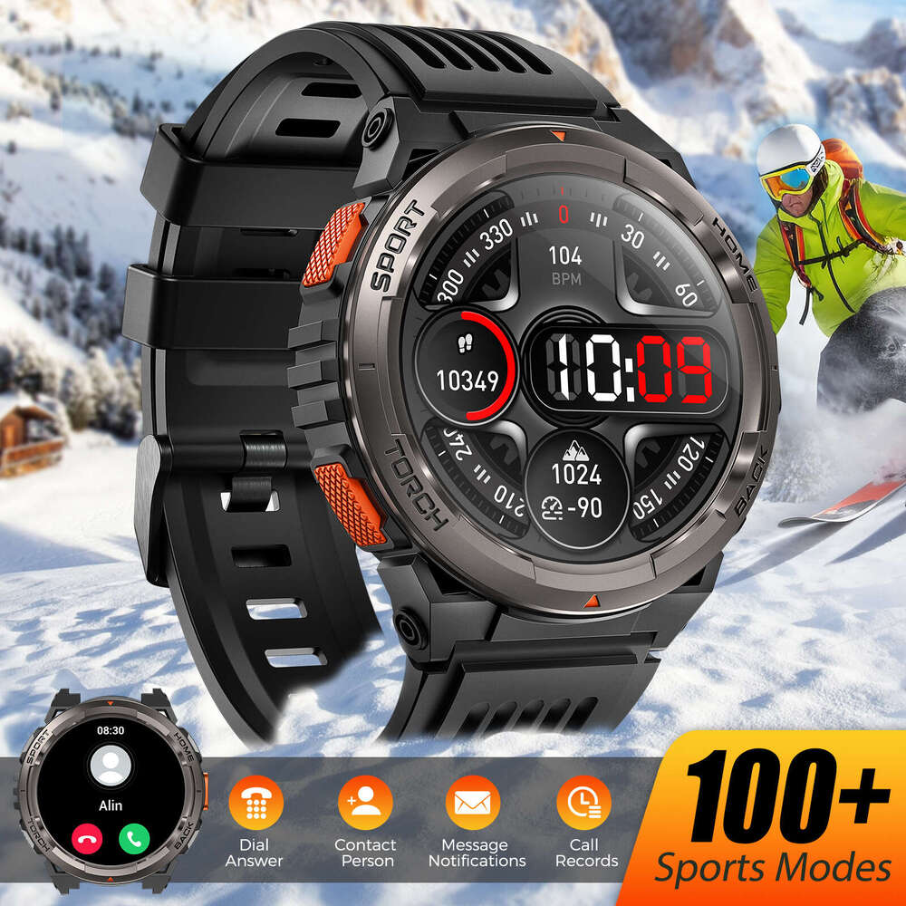 Eigiis 1,45 pouce Smart KE5 3ATM WORKING SPORTS ORIGINAL DESIGN WORT avec compas et baromètre d'altitude LED LED lampe