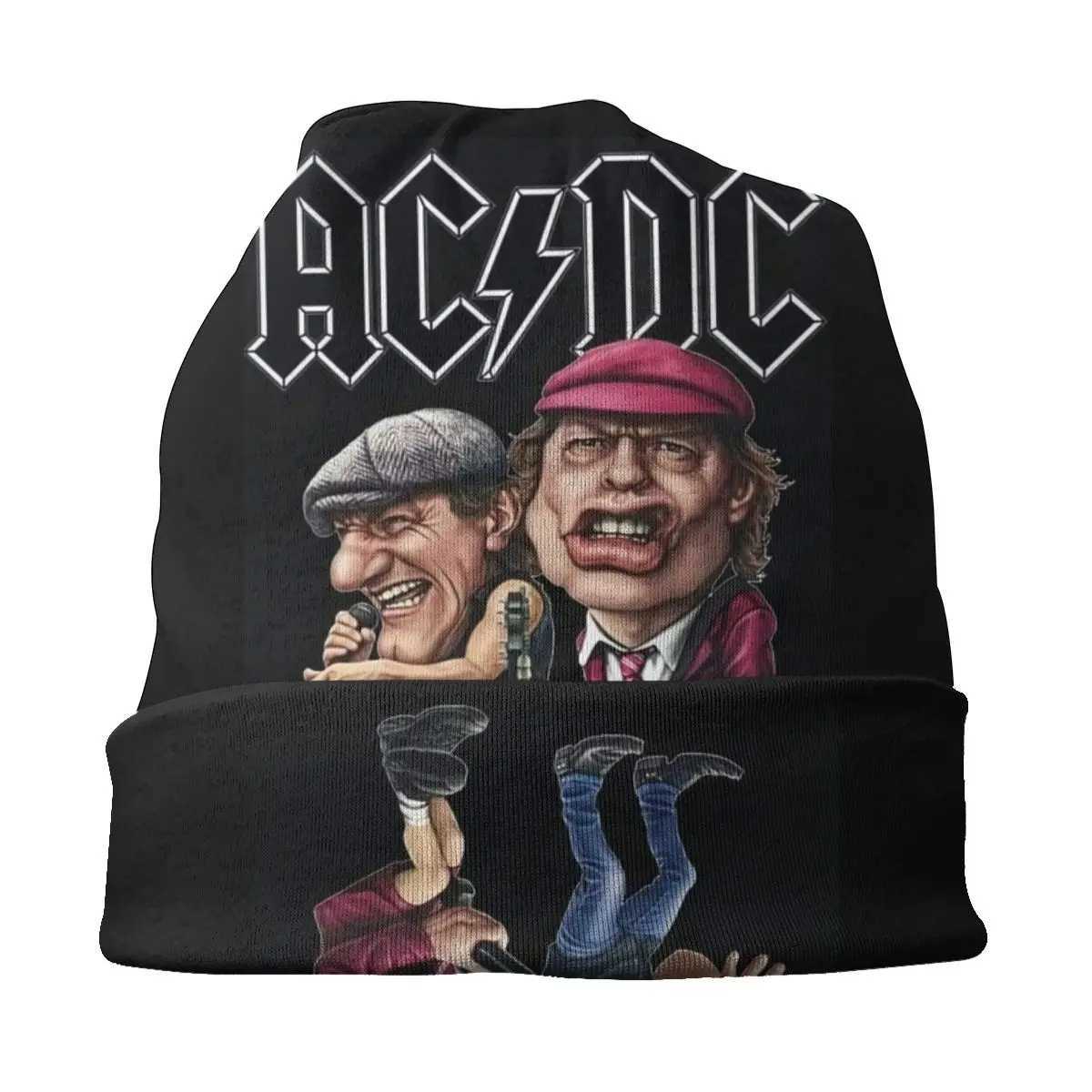 Beanie/Skull Caps Australian band star AC DC Beanies hat mens unisex outdoor warm knit hat adult heavy metal rock hat J240913