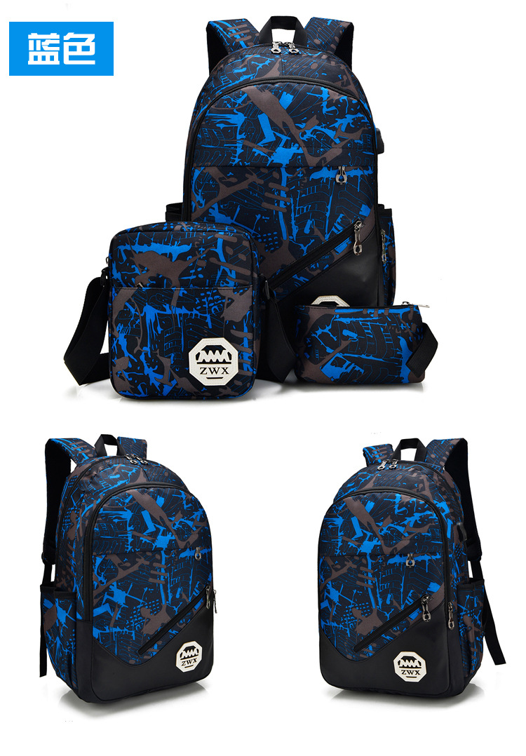 3pcs Boys Designer Bookbag High School Backpack TLXT Bag Teenager Schoolbag Set for Boys Teens Bookbag Travel Daypack Kids Girls Lunch Bag Pencil Case