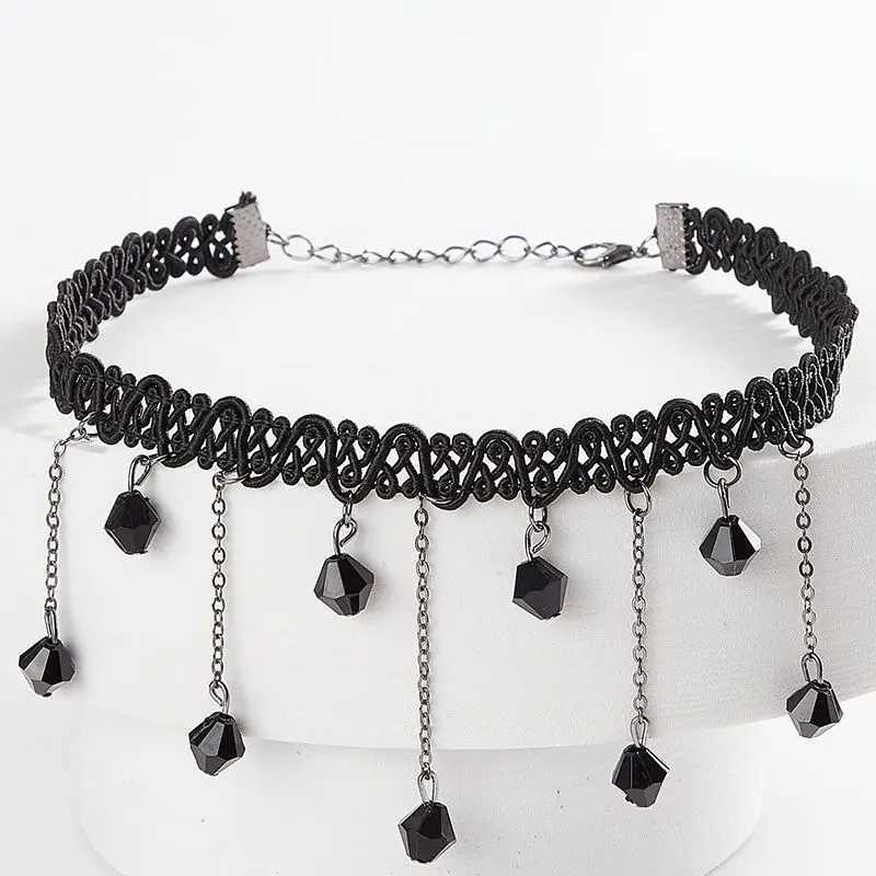 Goth Black Velvet Choker Necklaces Gothic Style Rope Women Neck Decoration Chocker Jewelry on Girl Neck AccessoriesX240918 - view 4