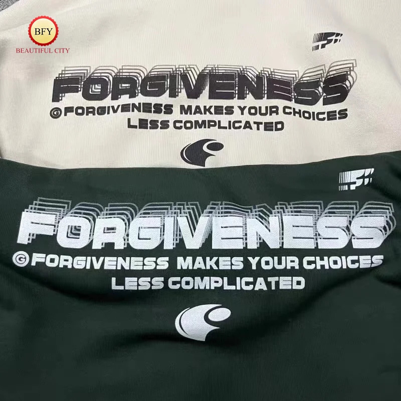 Trend Round Neck FRS Stereoscopic Overlapping Print Thick Fabric Casual Fashion Mens Sweatshirt Pullover 240907