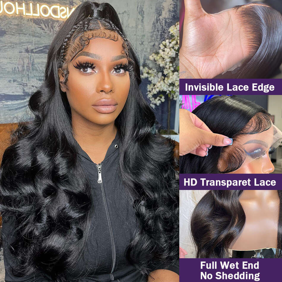 Rosabeauty 30 40 Inch 360 Front Human Hair Pre Plucked Brazilian 200% Bleached Knots Lace Frontal Wig Ponytail Wigs