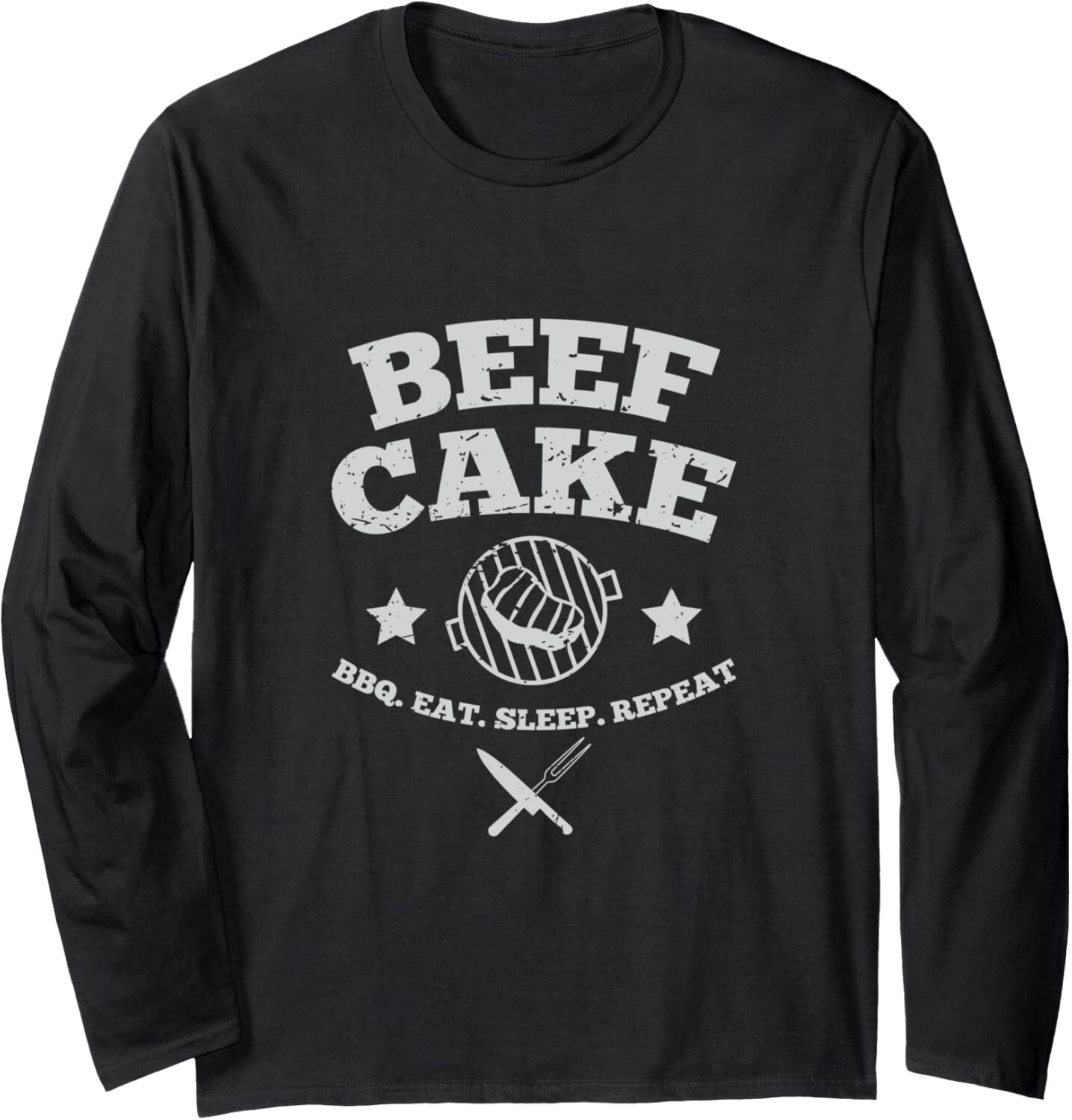 Long Sleeve Shirts for Men sweatshirt Beef Cake BBQ, Eat, Sleep, Repeat Meat Lover Gift Tee Streetwear Casual tops clothes 5e