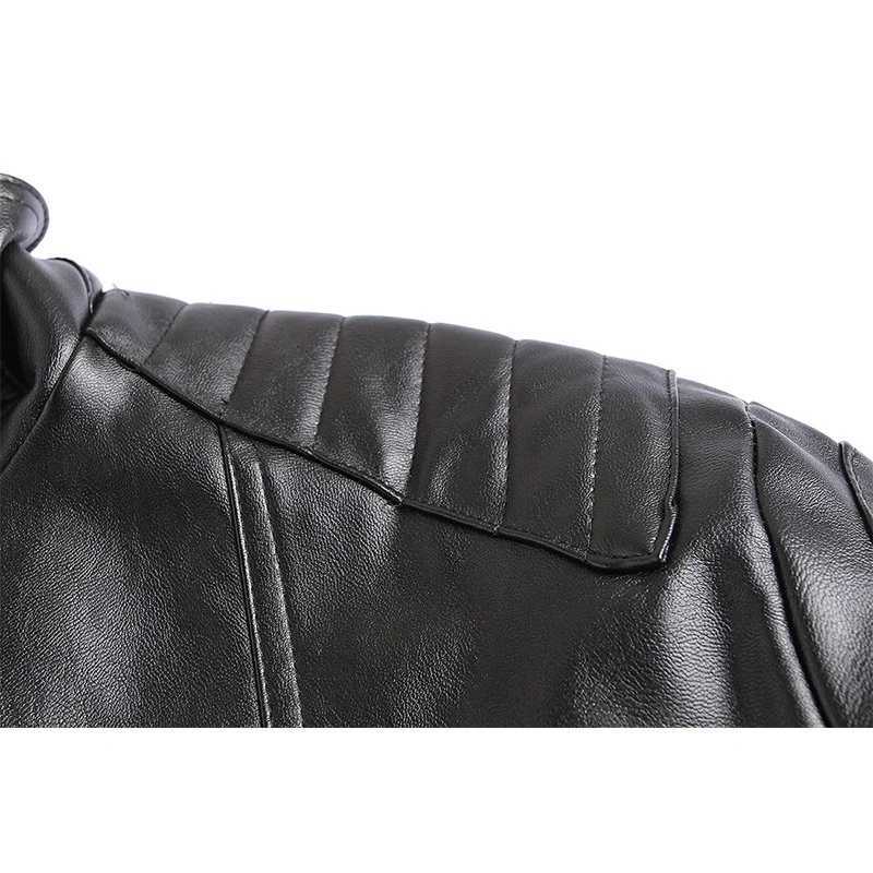 Mens Punk Leather Jacket Fashion Skeleton Rivet Car Leather Coat Casual PU Motorcycle Leather Coat W240918