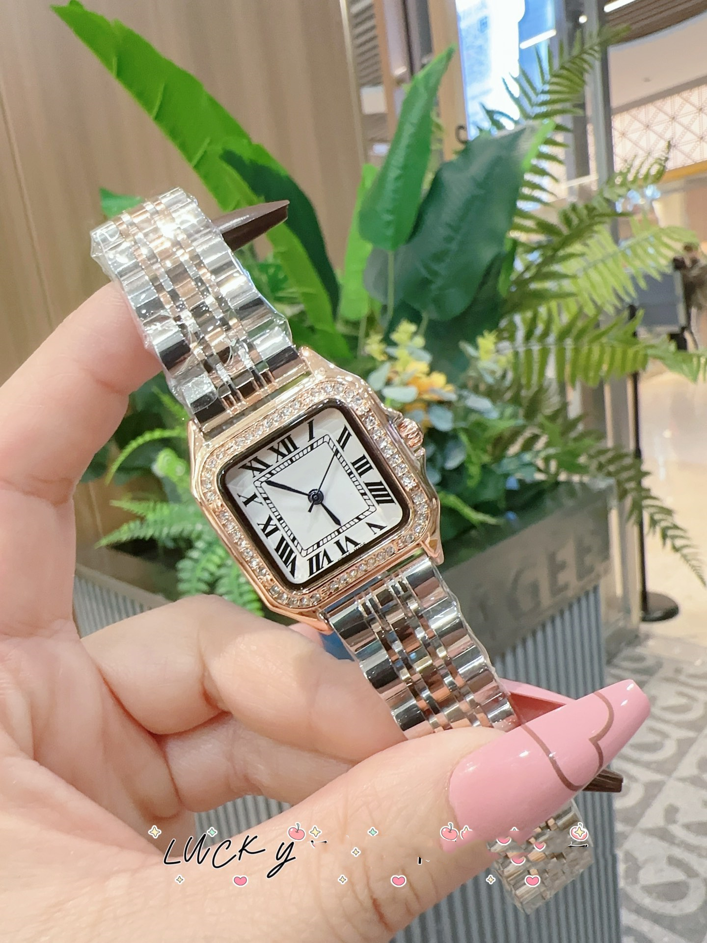 Luxury Watch Womens Watch tank Watches Designer Set with diamonds Quartz Movement Stainless Steel Bracelet women Wristwatches #553