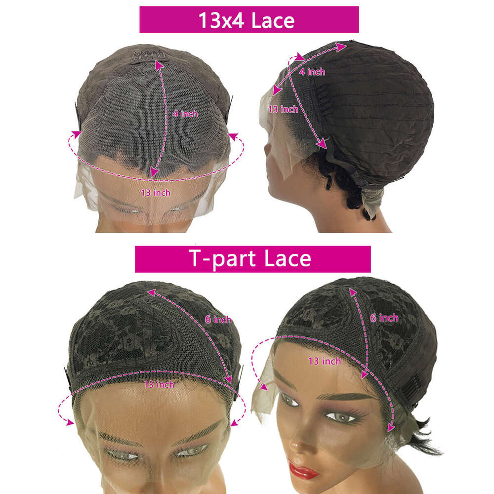 13X4 E Cut Wigs Straight Transparent Short Bob T Part Lace Wig Brazilian Human Hair For Women