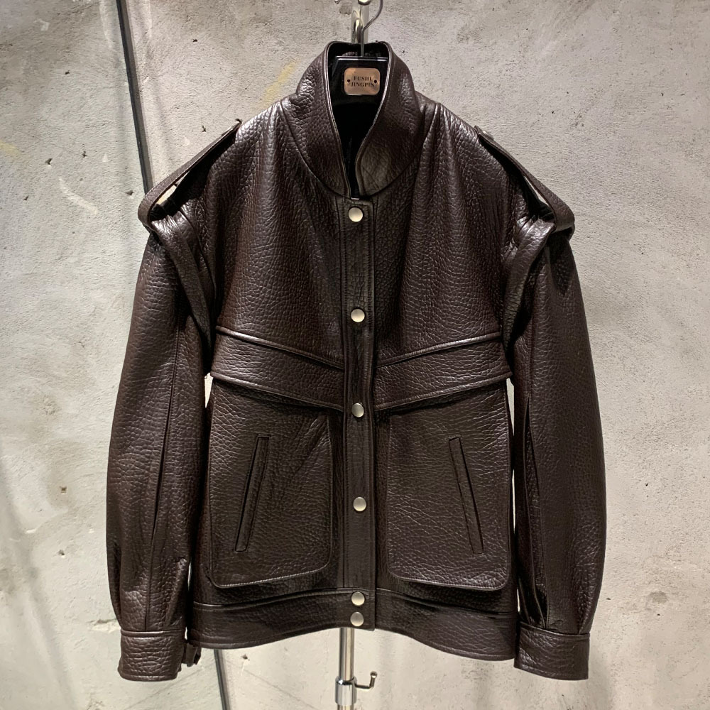 Female Jacket Leather Oversize Women Real Sheepskin Coat Ladies Spring And Autumn Outwear Nl053